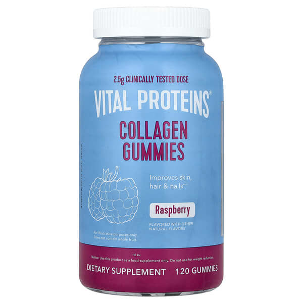 Vital Proteins Collagen Gummies, Raspberry, 120 Gummies (0.625 g per Gummy)