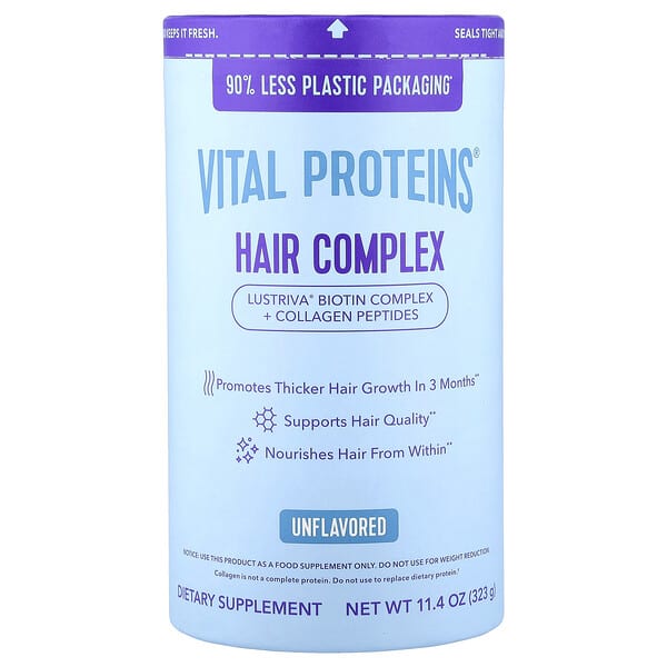 Vital Proteins, 모발 복합체, 무맛, 323g(11.4oz)