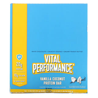 Vital Proteins, Vital Performance Protein Riegel, Vanille-Kokosnuss, 12 Riegel, je 55 g (1,94 oz.)