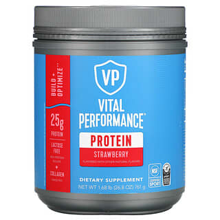 فيتال بروتينز‏, بروتين Vital Performance ، بنكهة الفراولة ، 1.68 رطل (761 جم)