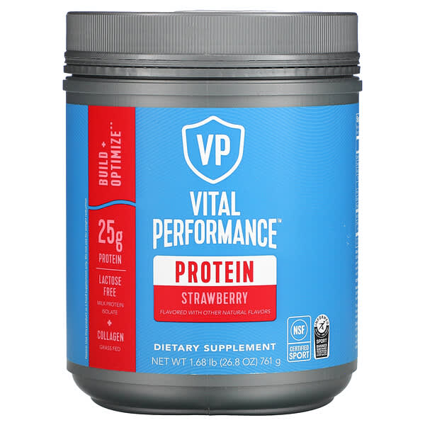 Vital Proteins, Proteína de rendimiento vital, fresa, 761 g (1,68 lb)