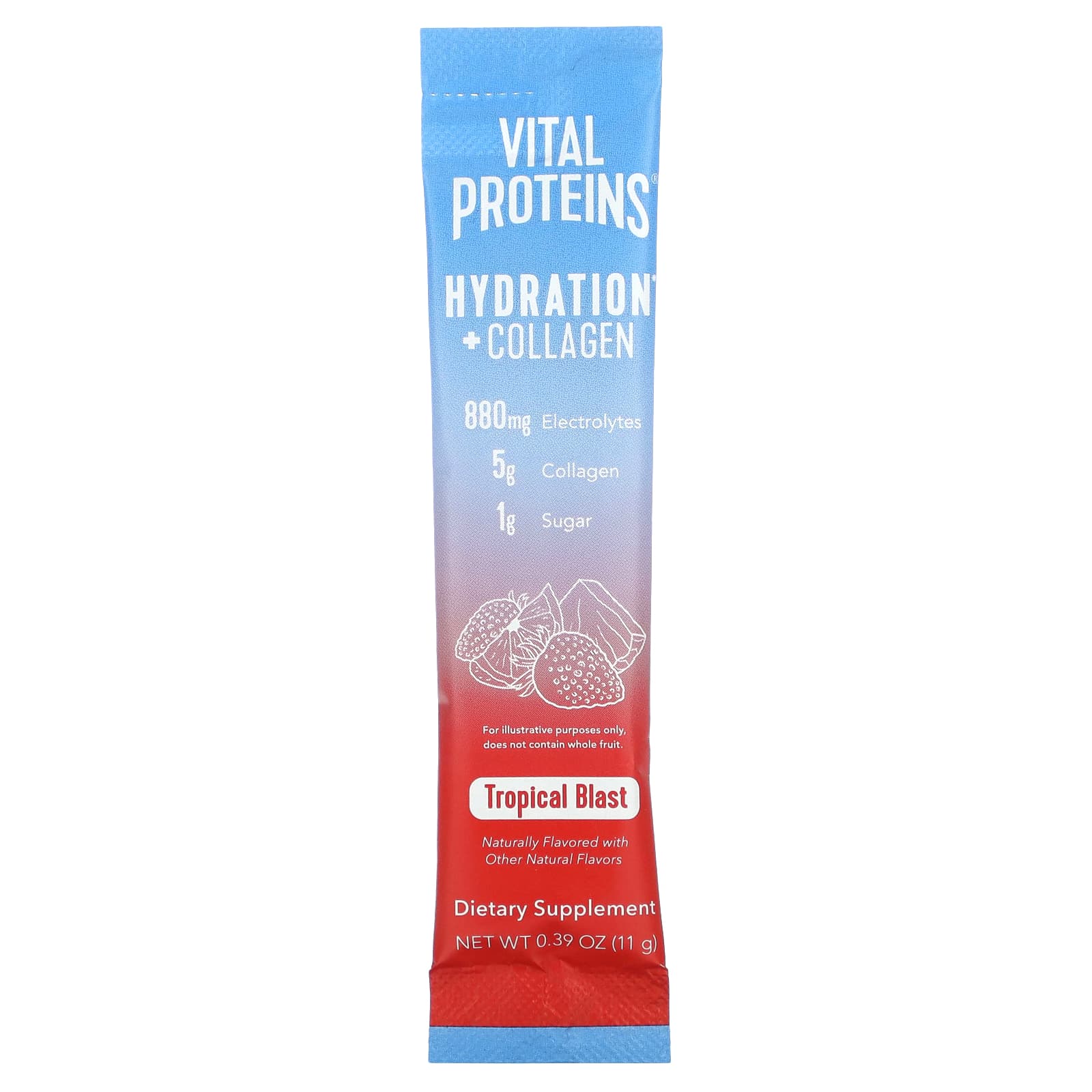 Vital Proteins, Hydration + Collagen, Tropical Blast, 7 Packets, 0.39 ...