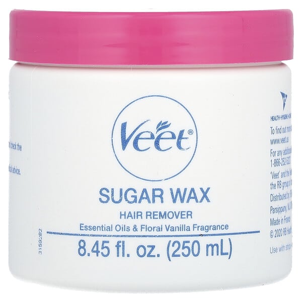 Veet, 설탕 왁스 헤어 리무버, 에센셜 오일 & 플로랄 바닐라, 14개입