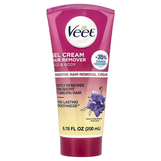 Veet, Crema para eliminar el vello en gel para pieles sensibles, Aloe y flor de violeta, 200 ml (6,78 oz. Líq.)