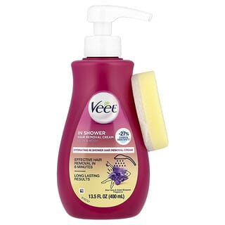 Veet, крем для депиляции в душе, алоэ вера и цветок фиалки, 400 мл (13,5 жидк. унции)
