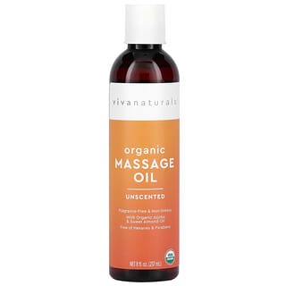 Viva Naturals‏, Organic Massage Oil, Unscented, 8 fl oz (237 ml)