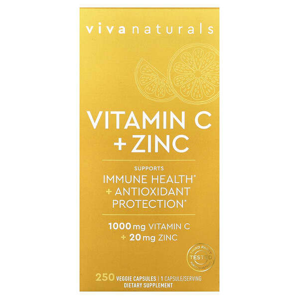Viva Naturals, 維生素 C + 鋅，250 粒素食膠囊