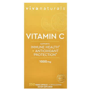 Viva Naturals, Vitamine C, 1000 mg, 250 capsules végétariennes