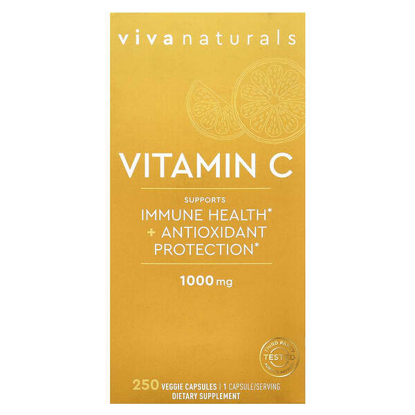 Viva Naturals, 維生素 C，1,000 毫克，250 粒素食膠囊