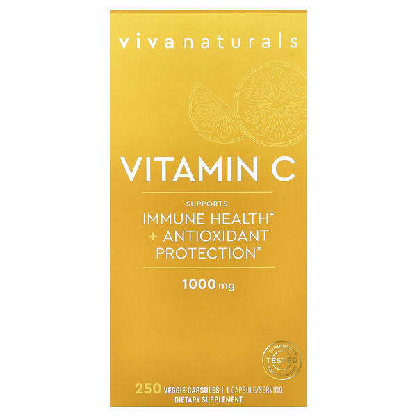 Viva Naturals, 維生素 C，1000 毫克，250 粒素食膠囊
