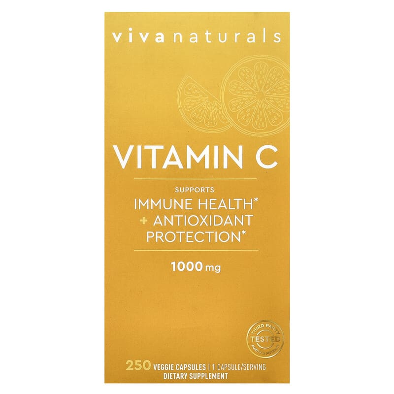Vitamin C, 1,000 mg, 250 Veggie Capsules
