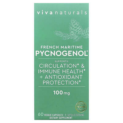 Viva Naturals, French Maritime Pycnogenol®, 100 mg, 60 Veggie Capsules