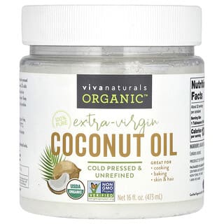 Viva Naturals, Organic Extra-Virgin Coconut Oil, natives Bio-Kokosöl extra, 473 ml (16 fl. oz.)