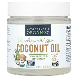 Viva Naturals, Organic Extra-Virgin Coconut Oil, natives Bio-Kokosöl extra, 473 ml (16 fl. oz.)