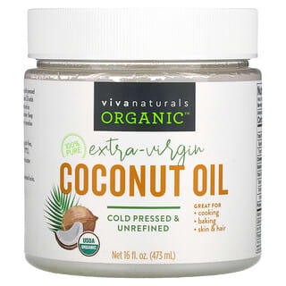 Viva Naturals, Органическое кокосовое масло первого отжима, 473 мл (16 жидк. Унций)