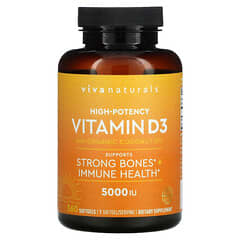 Viva Naturals, Vitamin D mit Bio-Kokosnussöl, hochwirksam, 5.000 IE, 360 Weichkapseln