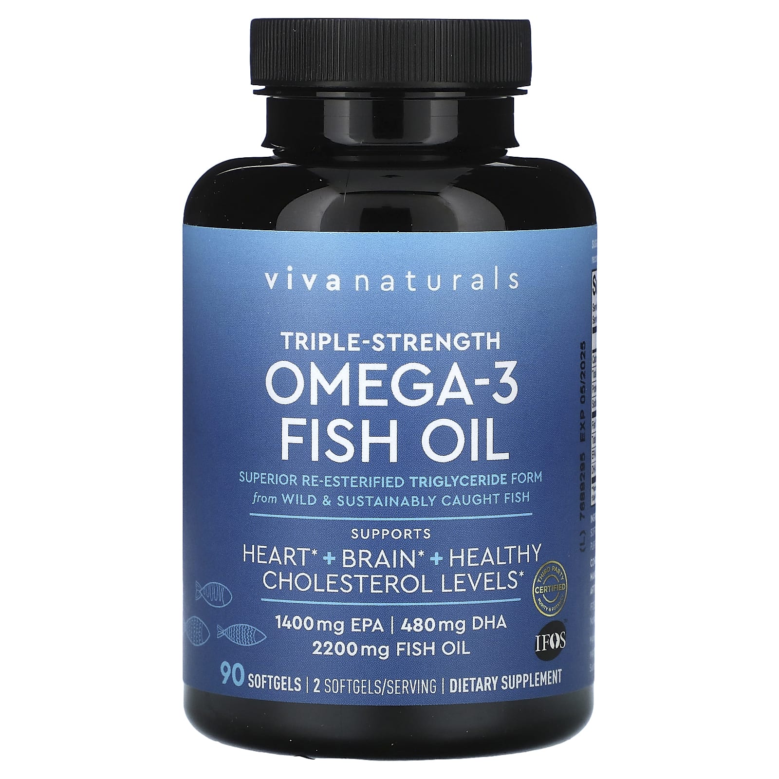 Viva Naturals, Omega-3 Fish Oil, Triple Strength, 1,100 mg, 90 Softgels