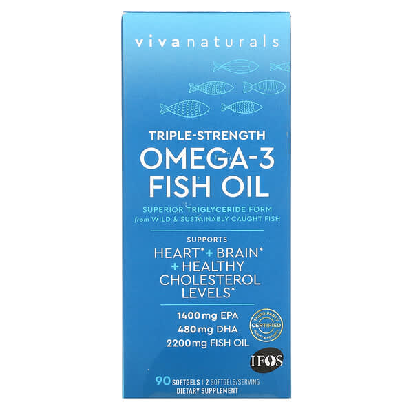 Viva Naturals, Omega3 Fish Oil, Triple Strength , 90 Softgels