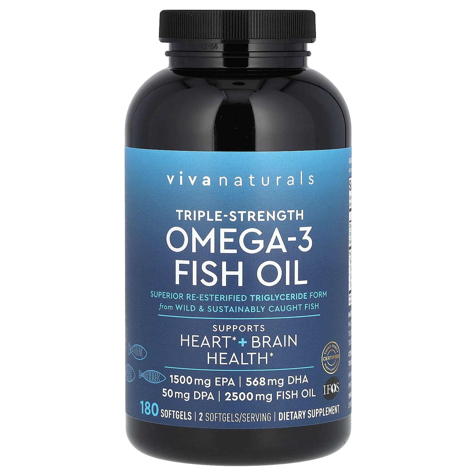 Viva Naturals, Omega3 Fish Oil, TripleStrength, 2,500 mg, 180