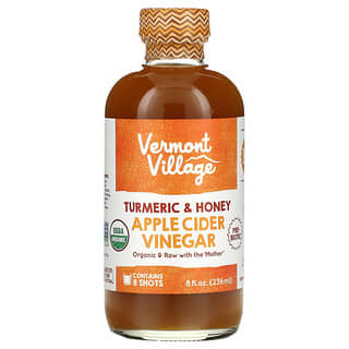 Vermont Village‏, "חומץ סיידר תפוחים, כורכום ודבש, 8 אונקיות נוזל (236 מ""ל)"