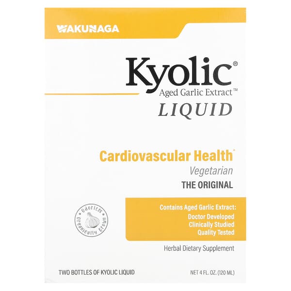 Kyolic, Aged Garlic Extract, Cardiovascular Health, Liquid, 2 Bottles, 2 fl oz (60 ml) Each