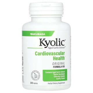 Kyolic‏, תמצית שום מיושן, לבריאות הלב וכלי הדם, נוסחה מקורית 100, 200 טבליות