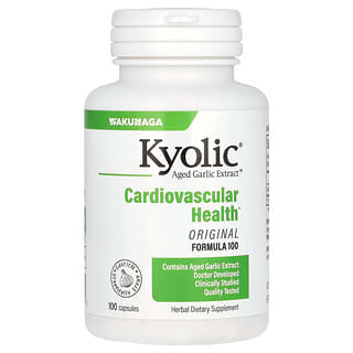 Kyolic, Aged Garlic Extract, выдержанный экстракт чеснока, добавка для здоровья сердечно-сосудистой системы, оригинальный состав Formula 100, 100 капсул