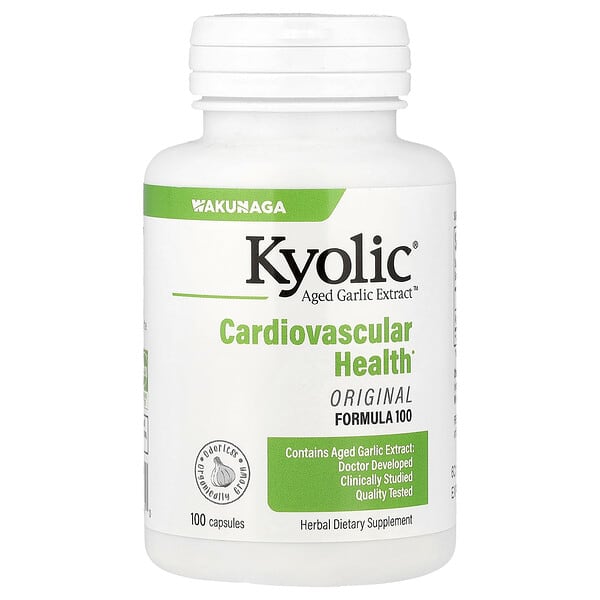 Kyolic, 陳蒜提取物，心血管，原初配方 100，600 毫克，100 粒膠囊（每粒膠囊 300 毫克）