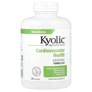 Kyolic, Aged Garlic Extract™, Cardiovascular Health, Original Formula 100, 600 mg, 300 Capsules (300 mg Per Capsule)