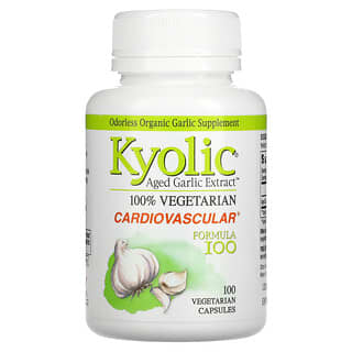 Kyolic, Экстракт выдержанного чеснока, для сердечно-сосудистой системы, формула 100, 100 вегетарианских капсул