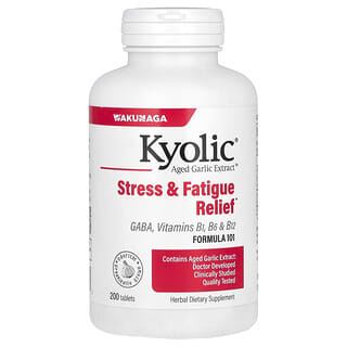 Kyolic, Aged Garlic Extract, Extrakt von gereiftem Knoblauch gegen Stress und Müdigkeit, Formel 101, 200 Tabletten