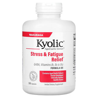 Kyolic, Aged Garlic Extract, выдержанный экстракт чеснока, снятие стресса и усталости, формула 101, 300 капсул