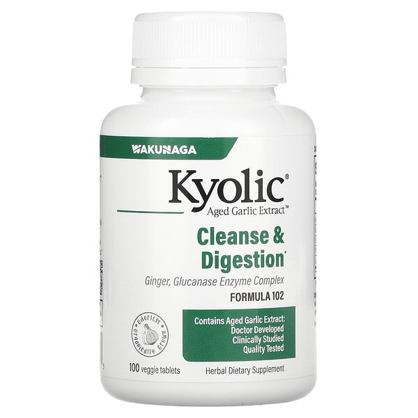 Kyolic, Aged Garlic Extract, Cleanse & Digestion, Formula 102, 100 Veggie Tablets