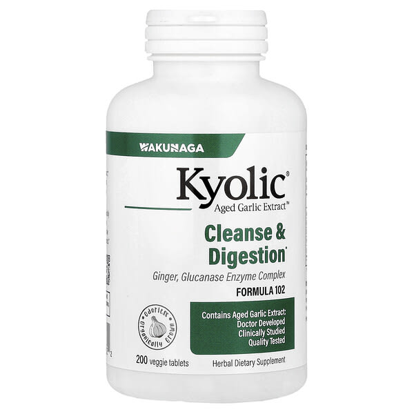 Aged Garlic Extract™, Cleanse & Digestion, Formula 102, 200 Veggie Tablets