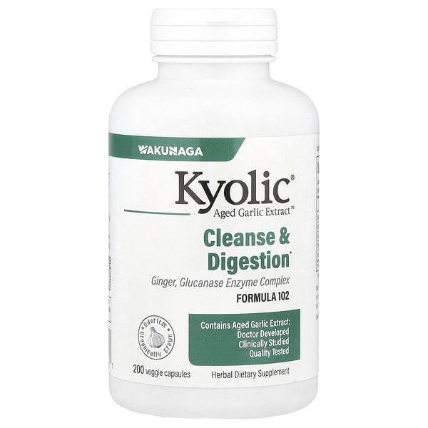 Aged Garlic Extract™, Cleanse & Digestion, Formula 102, 200 Veggie Capsules