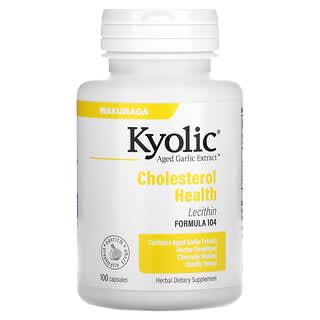 Kyolic, Aged Garlic Extract, экстракт чеснока с лецитином, состав 104 для снижения уровня холестерина, 100 капсул
