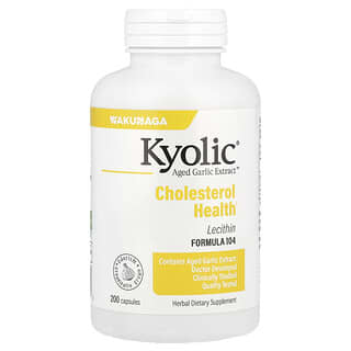 Kyolic, Aged Garlic Extract™, 콜레스테롤 건강, 포뮬라 104, 캡슐 200정