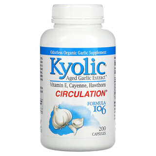 Kyolic, Extrato de Alho Envelhecido, Circulação, Fórmula 106, 200 Cápsulas