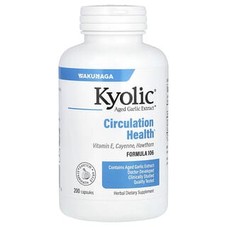 Kyolic, Aged Garlic Extract, Extrakt aus gereiftem Knoblauch für die Durchblutung, Formel 106, 200 Kapseln