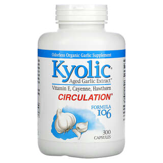 Kyolic, مستخلص الثوم المجفف للأوعية القلبية، تركيبة 106، 300 كبسولة
