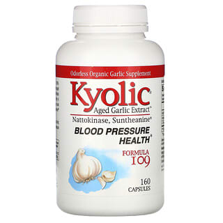 Kyolic, Extrait d'ail vieilli, Santé de la tension artérielle, Formule 109, 160 capsules