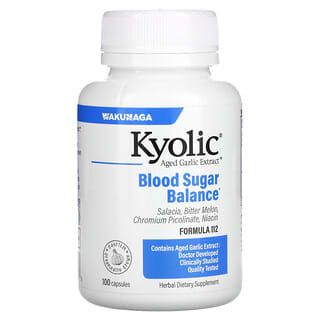Kyolic, Экстракт выдержанного чеснока, для нормализации баланса сахара в крови, 100 капсул
