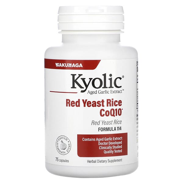Kyolic, 陳蒜提取物，紅麴米 + 輔酶 Q10 膠囊，75 粒膠囊