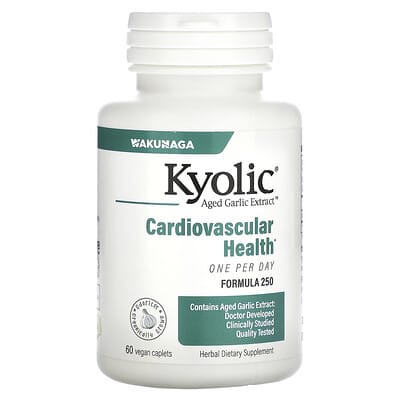 Kyolic, Aged Garlic Extract, Cardiovascular Health, One Daily, Formula 250, 60 Vegan Caplets (1,000 mg Each)