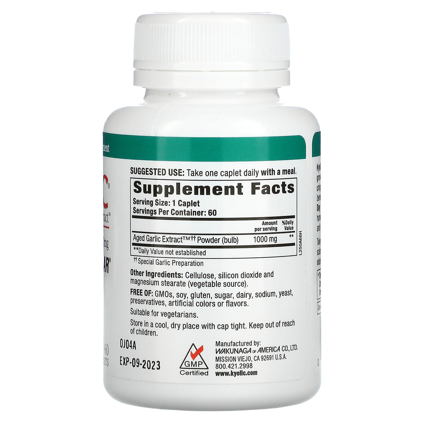 Kyolic, Aged Garlic Extract, One Per Day, 1,000 mg, 60 Caplets