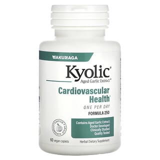 Kyolic, Aged Garlic Extract แบบรับประทานวันละครั้ง ช่วยบำรุงหัวใจและหลอดเลือด ขนาด 1,000 มก. บรรจุ 60 เม็ด