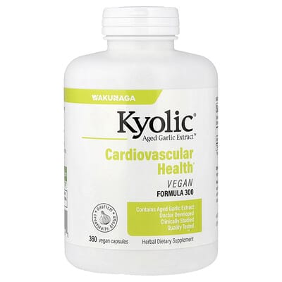 Kyolic, Aged Garlic Extract™, Cardiovascular Health, Vegan Formula 300, 360 Vegan Capsules (300 mg per Capsule)
