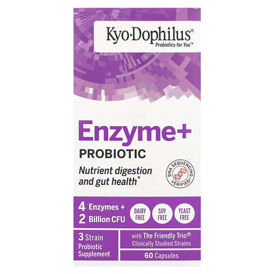 Kyolic, Kyo-Dophilus, Enzymes + Probiotics, 60 Capsules