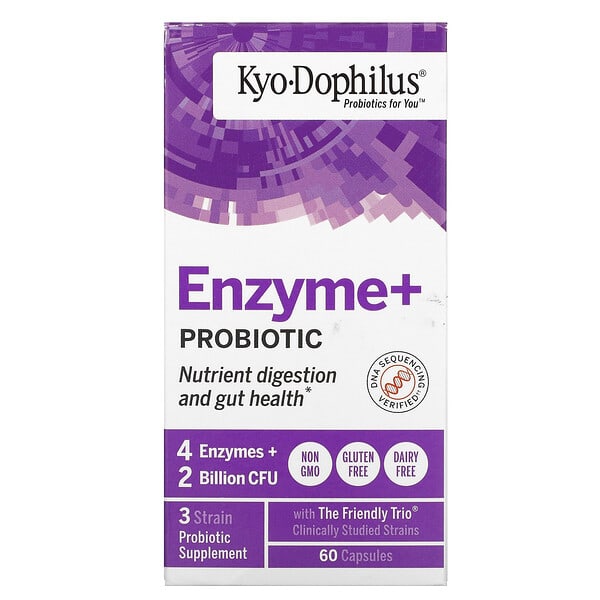Kyolic, Kyo-Dophilus, Probiotika Plus Enzyme, 60 Kapseln