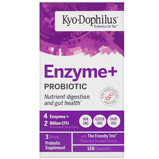 Kyolic, Kyo-Dophilus, Enzyme+, пробиотик, 2 млрд КОЕ, 120 капсул
